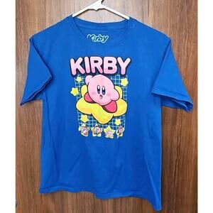 Nintendo Kirby Warp Star Grid Design Graphic Print Gamer Boys Large T-Shirt